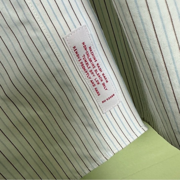 Brooks Brothers 1818 Traditional Fit 18-35 Maroon & Blue Stripe Mens Button Down - Picture 7 of 9